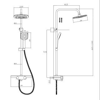 Тропическая душевая система RUSH  (ST4235-50)